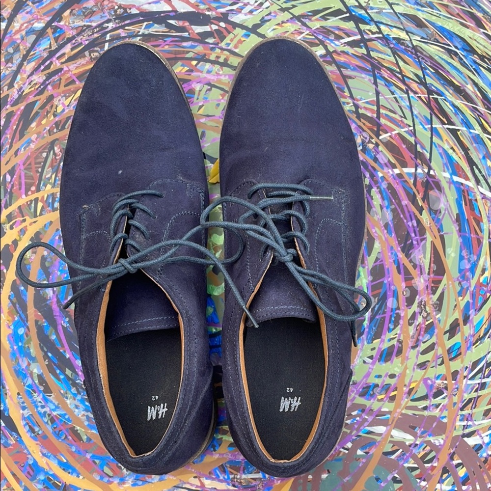 H&M Blue Suede Derbys